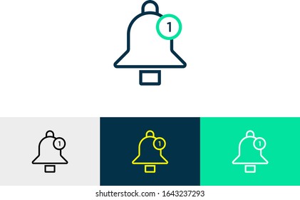New notification bell line art icon vector 