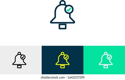 New notification bell line art icon vector 
