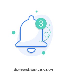 New Notification Icon. Bell flat illustration