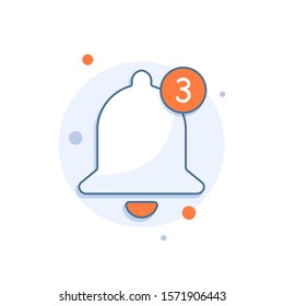 New Notification Icon. Bell flat illustration