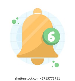 New notification icon with bell flat design. Vector illustration for alert message, app notification, user interface, and system reminder concept.