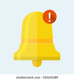 New Notification Icon. Bell flat illustration