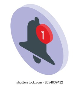 Nuevo icono de notificación. Isométrico del icono del vector de nueva notificación para el diseño web aislado en fondo blanco
