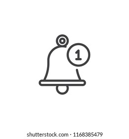 New Notification outline icon. linear style sign for mobile concept and web design. Alarm bell simple line vector icon. Symbol, logo illustration. Pixel perfect vector graphics
