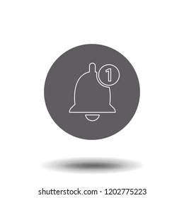 New Notification outline icon. linear style sign for mobile concept and web design. Alarm bell simple line vector icon. Symbol, logo illustration.