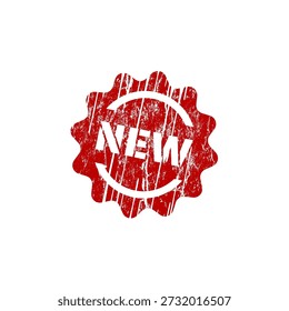 Nuevo, novedad - sello de goma roja en efecto grunge	