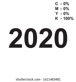 New number 2020 logo text design. Cover of business diary for 2020 with wishes. Brochure design template, card, banner. Vector illustration. Isolated on white background.