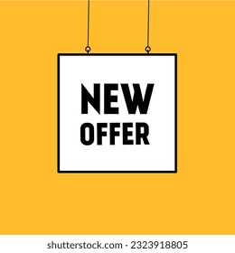 New offer banner. New Arrivals sign, flat advertising and promotion, vector