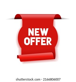 New offer banner template. Special offer sign. Modern web element. Flat style vector illustration.