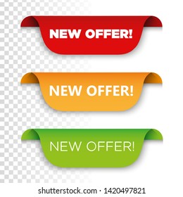 New offer and banners vector sticker templates