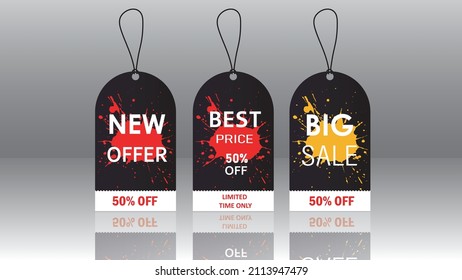 New offer, best price, big sale tag label vector design 