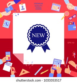 New offer icon with ribbons