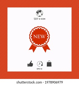 New offer icon with ribbons, elements for your design