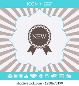 New offer icon with ribbons. Graphic elements for your design
