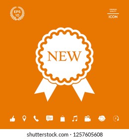 New offer icon with ribbons. Graphic elements for your design