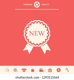 New offer icon with ribbons. Graphic elements for your design