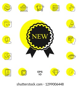 New offer icon with ribbons. Graphic elements for your design
