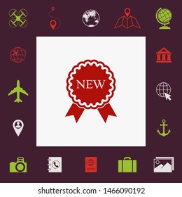 New offer icon with ribbons. Graphic elements for your design