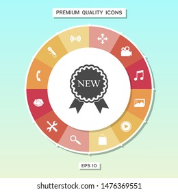 New offer icon with ribbons. Graphic elements for your design