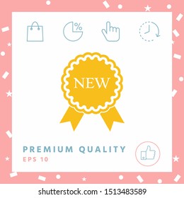 New offer icon with ribbons. Graphic elements for your design