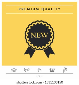 New offer icon with ribbons. Graphic elements for your design