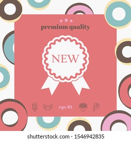 New offer icon with ribbons. Graphic elements for your design