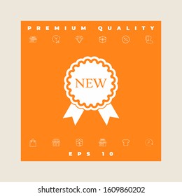 New offer icon with ribbons. Graphic elements for your design