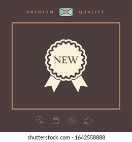 New offer icon with ribbons. Graphic elements for your design