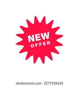 Nueva etiqueta de oferta en el fondo. Identificador de promoción de descuento. Ilustración del vector