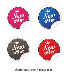 New offer labels, sticker, tags - vector.