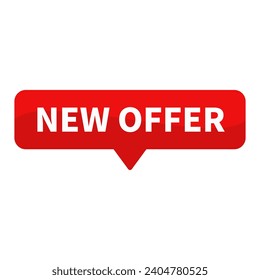New Offer In Red Rectangle Shape For Promotion Sale Business Marketing Social Media Information
