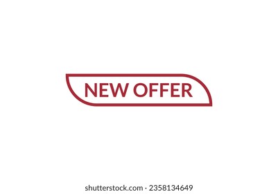 New offer red ribbon label banner. Open available now sign or New offer tag.