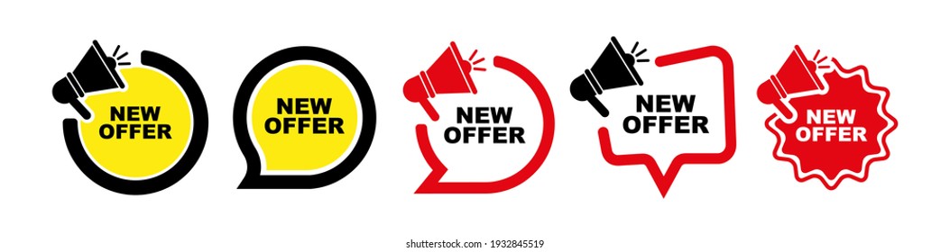 new offer sign on white background