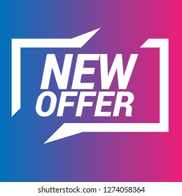 new offer sign - speech bubble, banner, tag.