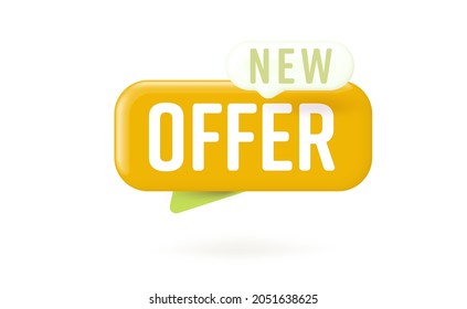 New offer sticker label for sale promotion advertisement. Badge template with special commerce discount for bargain purchases vector illustration isolated on white background