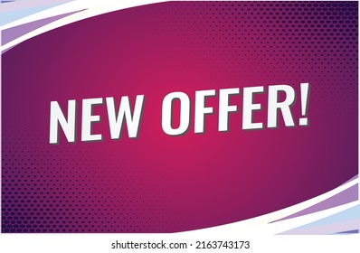 new offer word vector illustration red lines 3d style for social media landing page, template, ui, web, mobile app, poster, banner, flyer, background, gift card, coupon, label, wallpaper