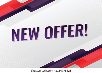 new offer word vector illustration red blue lines 3d style for social media landing page, template, ui, web, mobile app, poster, banner, flyer, background, gift card, coupon, label, wallpaper