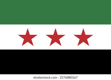 New Official Flag of Syria. De facto national flag of Syria. 