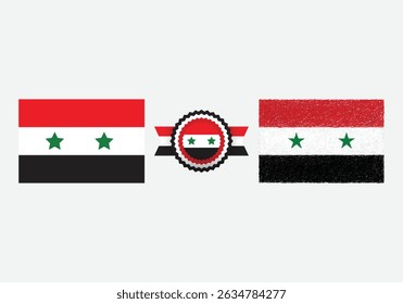 New Official Syria Flag, Syria flag national emblem graphic element Illustration template design