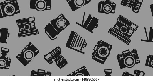 new and old camera background seamless pattern