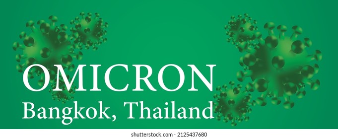 New Omicron BA.2 Strain 2022. Omicron sub-variant BA.2. Omicron in Bangkok, Thailand. 3D illustration