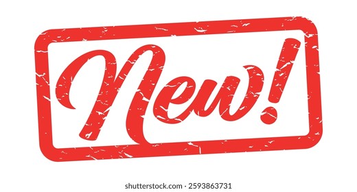 New! on red label vector