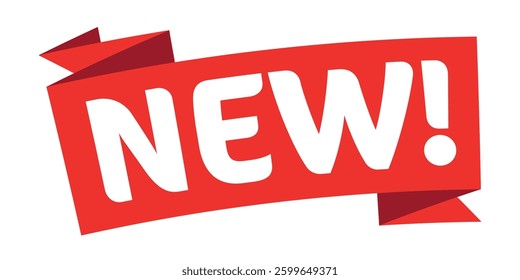 New on red ribbon vector