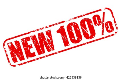 New one hundred percent red stamp text on white