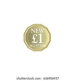 New one pound coin accepted, vector