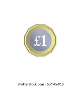 New One Pound Coin Vector