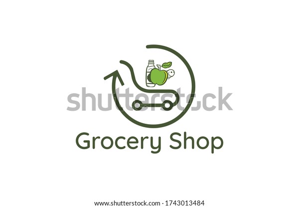 new online\
store grocery shop logo design\
idea