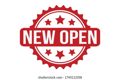 New Open Rubber Stamp. Red New Open Rubber Grunge Stamp Seal Vector Illustration - Vector