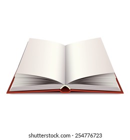 New opened book isolated on white photo-realistic vector illustration