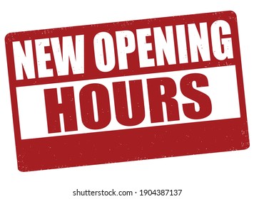 New Opening Hours Grunge Rubber Stamp On White Background, Vector Illustration